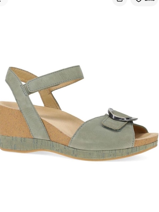 Dansko Shoes - Dansko Stella Nubuck Suede Buckle Hardware Wedge Sandals New